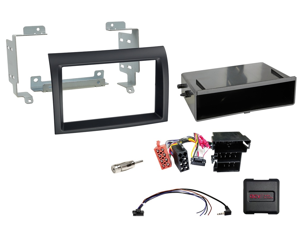 [2-DIN Kit with pocket Citroen/Fiat/Opel/Peugeot SWC black] 611094-29-1