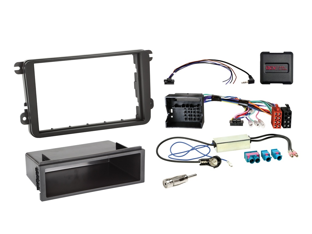 [2-DIN Kit with pocket Seat/Skoda/VW vehicles SWC/antenna] 611320-15-03