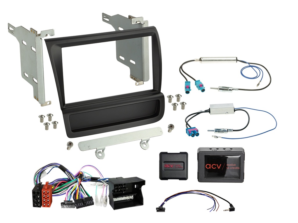 [2-DIN Kit Audi R8(42) 04/2007-05/2015 SWC/Amp black] 621320-20-1