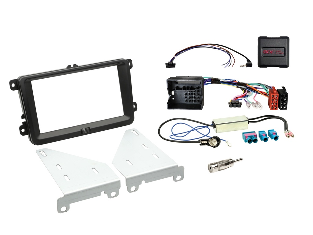 [2-DIN Kit Seat/Skoda/VW vehicles SWC/antenna(Set) black] 621320-30-03