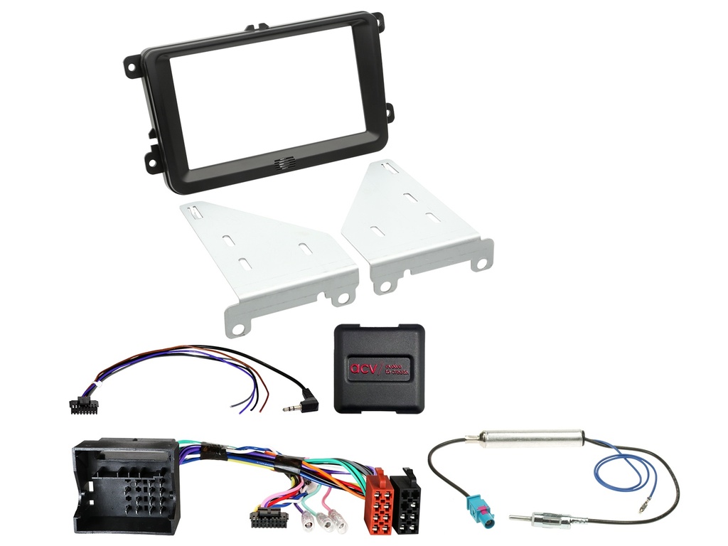 [2-DIN Kit Seat/Skoda/VW vehicles SWC/antenna black] 621320-30-2